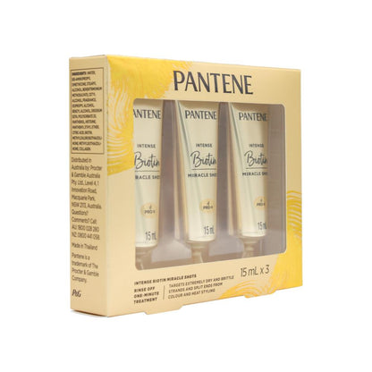 PANTENE 15mL INTENSE BIOTIN MIRACLE SHOTS (4x Pack)