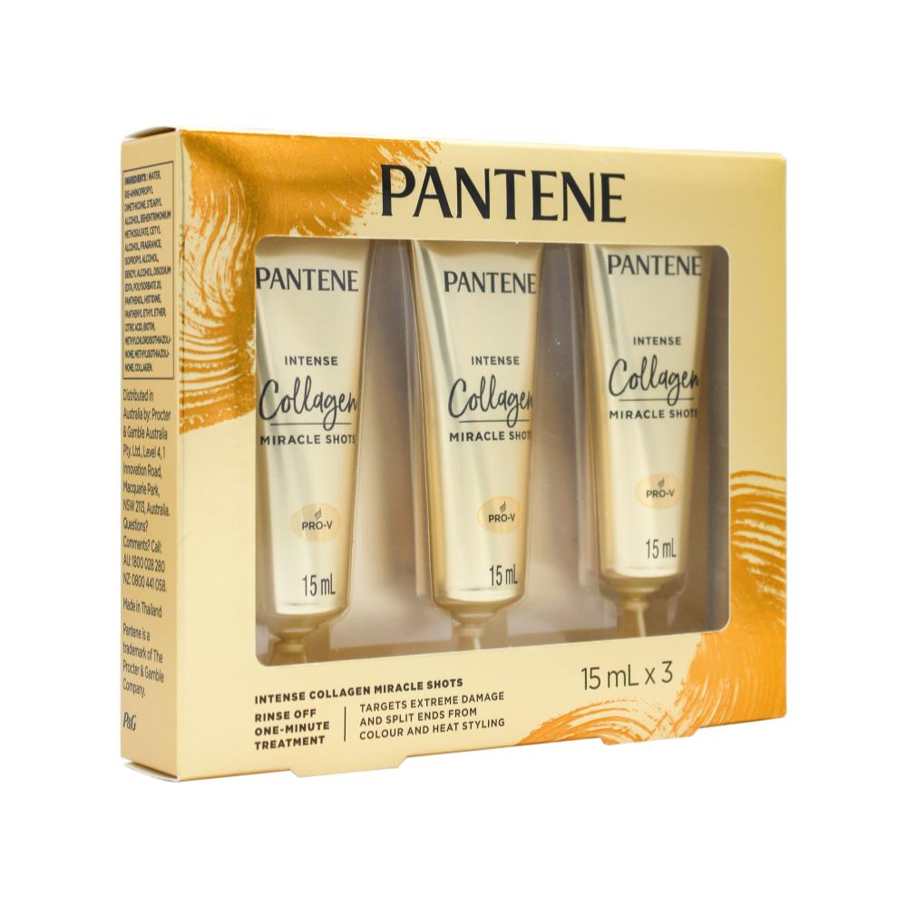 PANTENE PK3 X 15mL INTENSE COLLAGEN MIRACLE SHOTS 15ml x 3Pk (12 Value Pack)