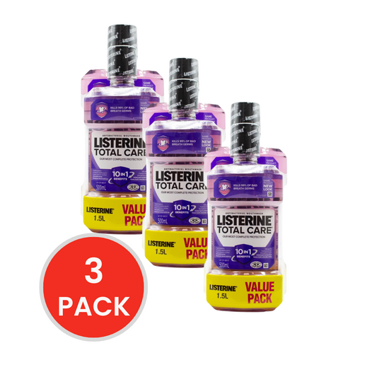 LISTERINE VALUE PACK 500mL + 1L MOUTHWASH TOTAL CARE (3x Pack)