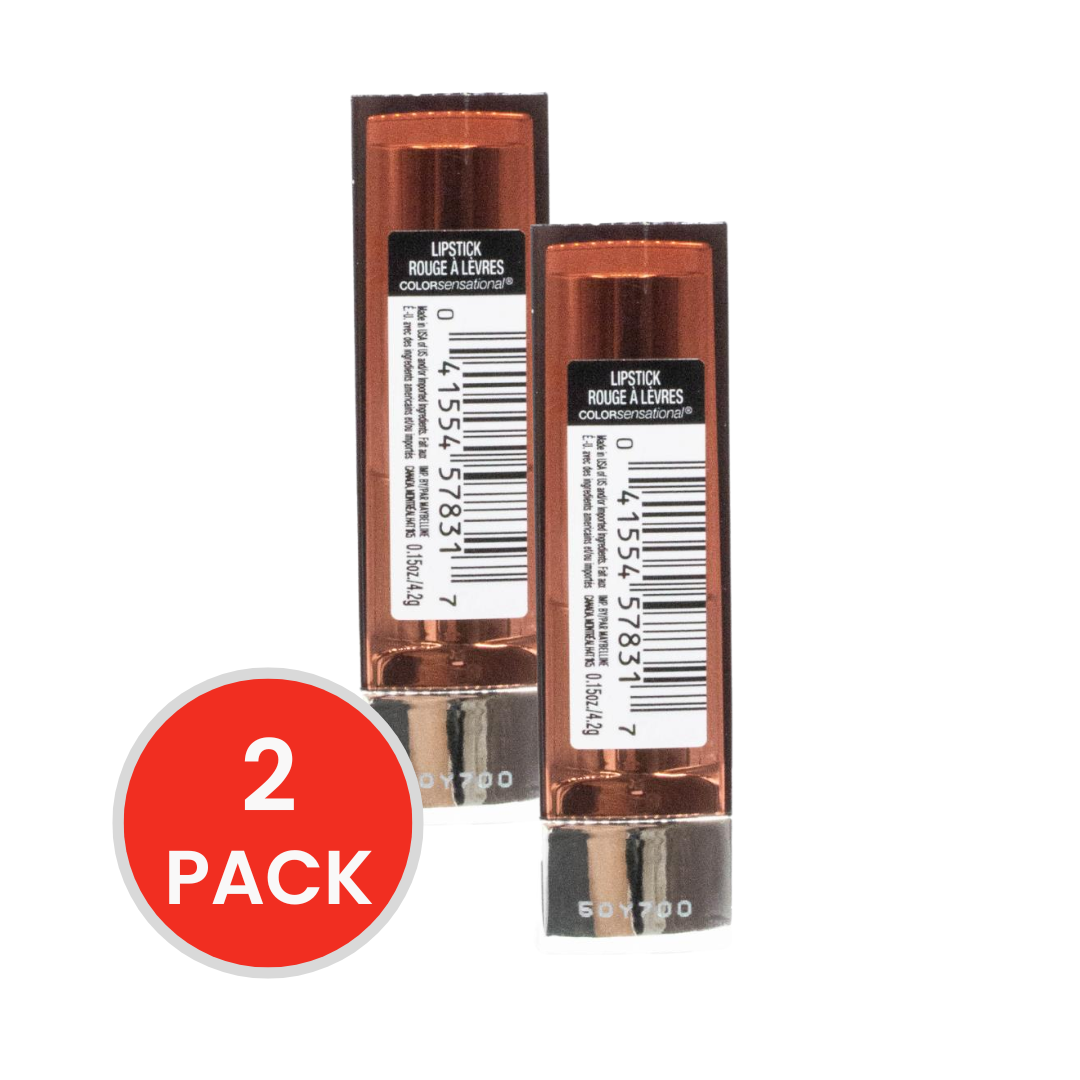MAYBELLINE 4.2g LIPSTICK CREAM COLOR SENSATIONAL ALMOND HUSTLE 133 (2x Pack)