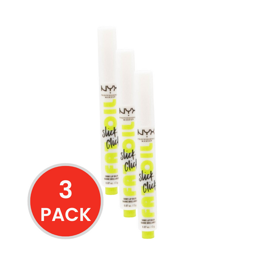 NYX 2g SHINY LIP BALM SLICK CHICK FAT OIL MAIN CHARACTER 01 (3x Pack)