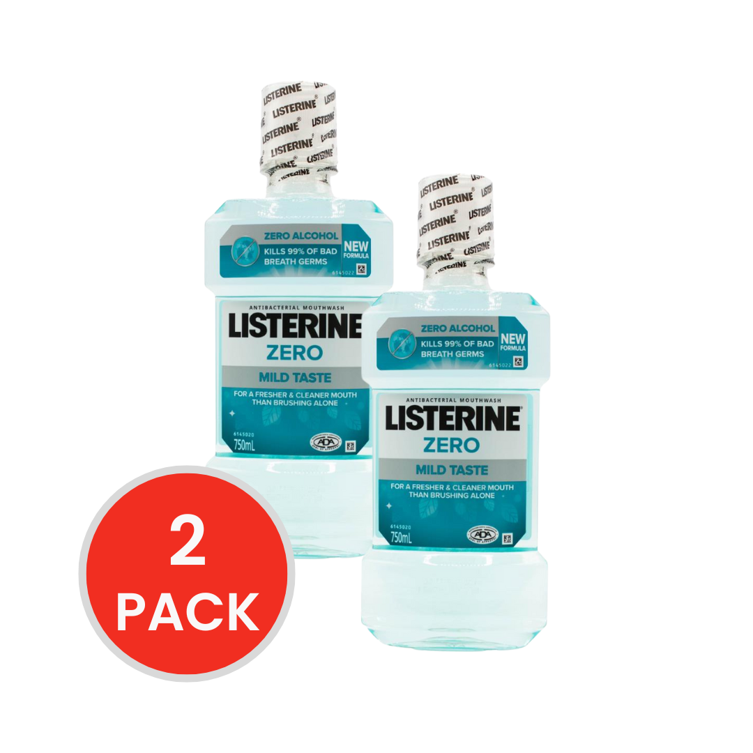 LISTERINE 750mL MOUTHWASH ZERO MILD TASTE (4x Pack)