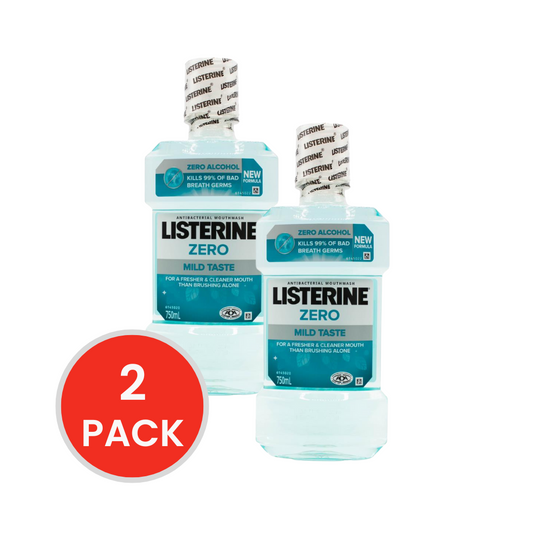 LISTERINE 750mL MOUTHWASH ZERO MILD TASTE (4x Pack)