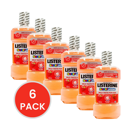 LISTERINE 500mL SMART RINSE FOR KIDS MILD BERRY (6x Pack)