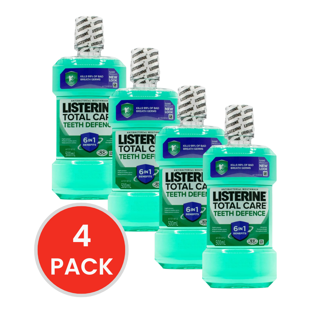 LISTERINE 500mL MOUTHWASH TOTAL CARE TOTAL DEFENCE (4x Pack)