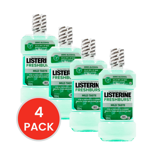 LISTERINE 500mL MOUTHWASH FRESHBURST MILD TASTE (4x Pack)