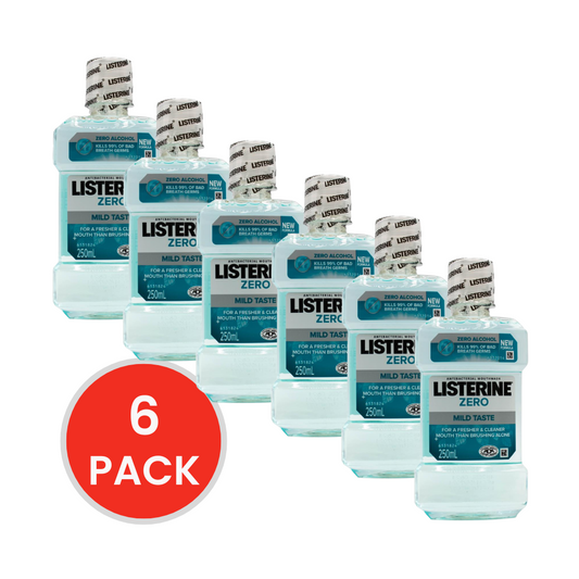 LISTERINE 250ML ANTIBACTERIAL MOUTHWASH ZERO (6x Pack)