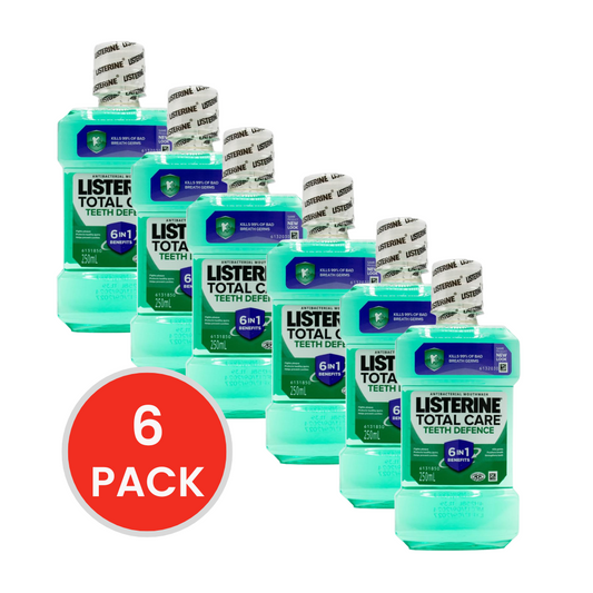 LISTERINE 250mL MOUTHWASH TOTAL CARE TOTAL DEFENCE (6x Pack)