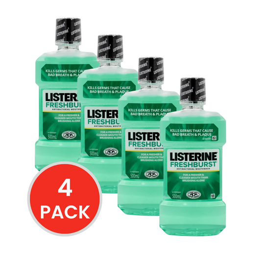 LISTERINE 500mL ANTIBACTERIAL MOUTHWASH FRESH BURST (4x Pack)