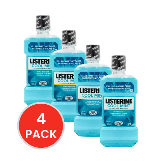 LISTERINE 500mL ANTIBACTERIAL MOUTHWASH COOL MINT (4x Pack)