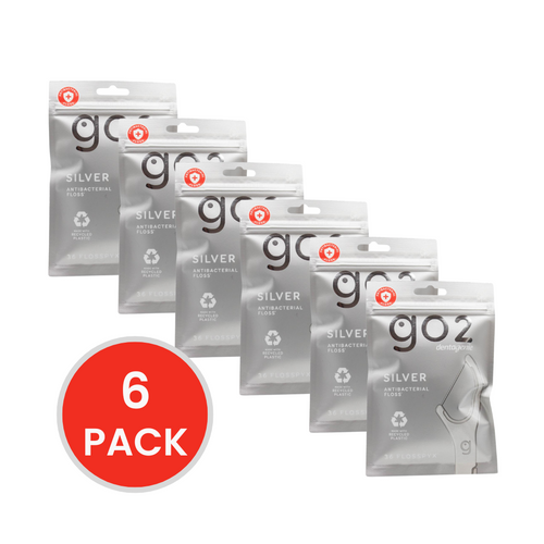 GO2 DENTAGENIE PK36 FLOSSPYX ANTIBACTERIAL FLOSS SILVER (216 Value Pack)