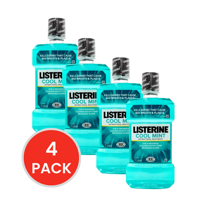 LISTERINE 1L ANTIBACTERIAL MOUTHWASH COOL MINT (4x Pack)