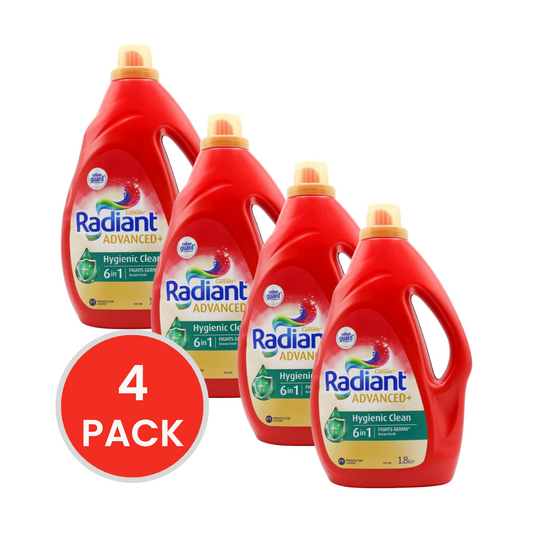 RADIANT 1.8L ADVANCED FRONT AND TOP LOADER HYGIENIC CLEAN (4X Pack)