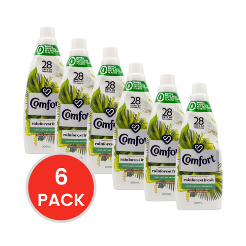 COMFORT 900mL FABRIC CONDITIONER RAINFOREST FRESH (6x Pack)