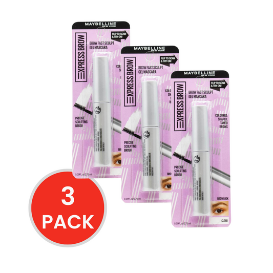 MAYBELLINE 2.75mL EXPRESS BROW CLEAR 10 CARDED (3x Pack)
