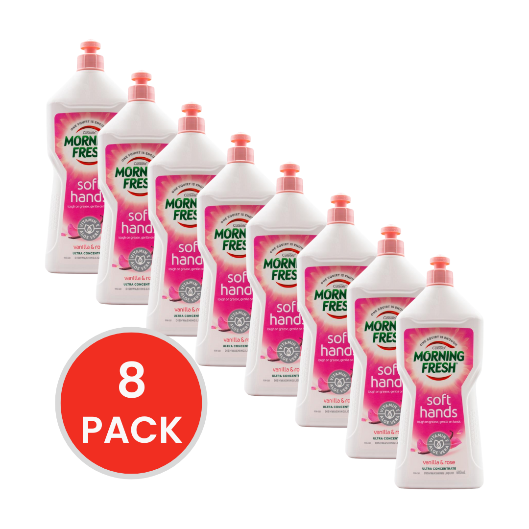 Morning Fresh Ultra Concentrate Dishwashing Liquid Vanilla Rose 680mL (8 Pack)