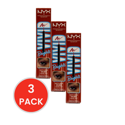 Nyx 2ml Eyeliner Matte Liquid Vivid Brights on Red (3x Pack)