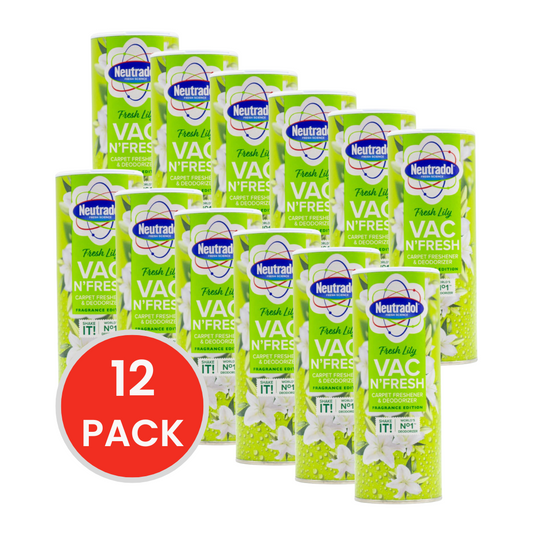 NEUTRADOL CARPET FRESHENER AND DEODORIZER VAC N FRESH FRESH LILY 350g (12x Pack)