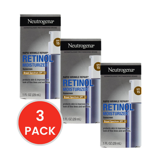 NEUTROGENA 29mL RETINOL DAY RAPID WRINKLE REPAIR MOISTURISER WITH SUNSCREEN SPF15 (3x Pack)