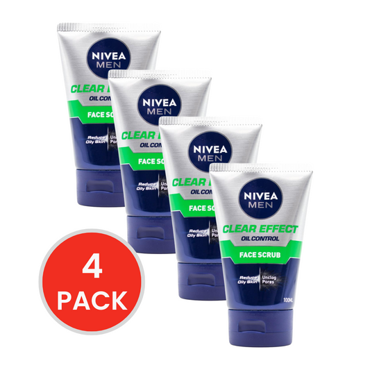 NIVEA MEN 100ml FACE SCRUB CLEAR EFFECT OIL CONTROL (4x Pack)