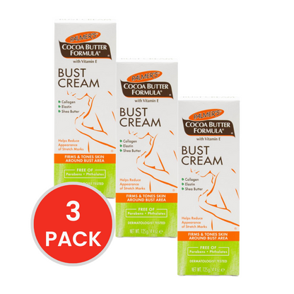 PALMERS 125g BUST CREAM COCOA BUTTER WITH VITAMIN E (3x Pack)
