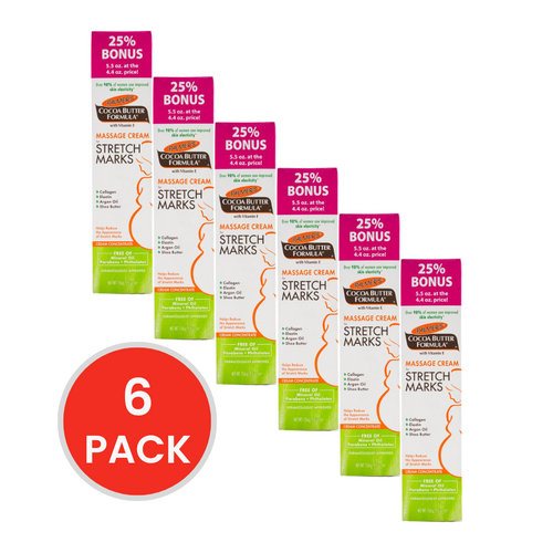 PALMERS 156g MASSAGE CREAM FOR PREGNANCY COCOA BUTTER FORMULA WITH VITAMIN E (6x Pack)