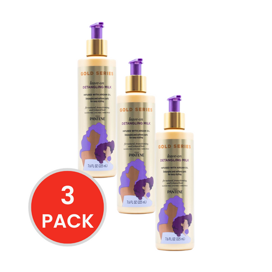PANTENE 225mL GOLD SERIES LEAVE ON DETANGLING MILK INFUSED WITH ARGAN OIL (3x Pack)
