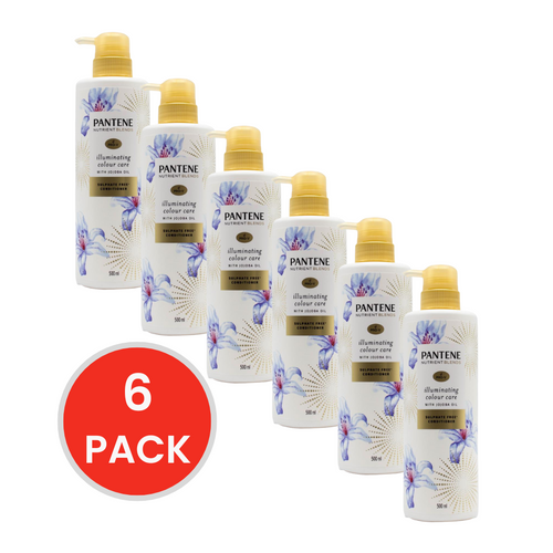PANTENE CONDITIONER PRO V ILLUMINATING COLOUR CARE SULPHATE WITH JOJOBA OIL 500ml (6x Pack)