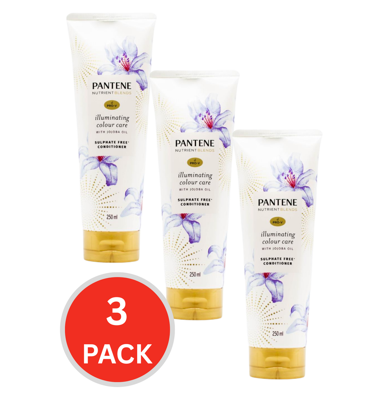 Pantene Conditioner Pro V Illuminating Colour Care With Jojoba Oil 250ml (3x Pack)