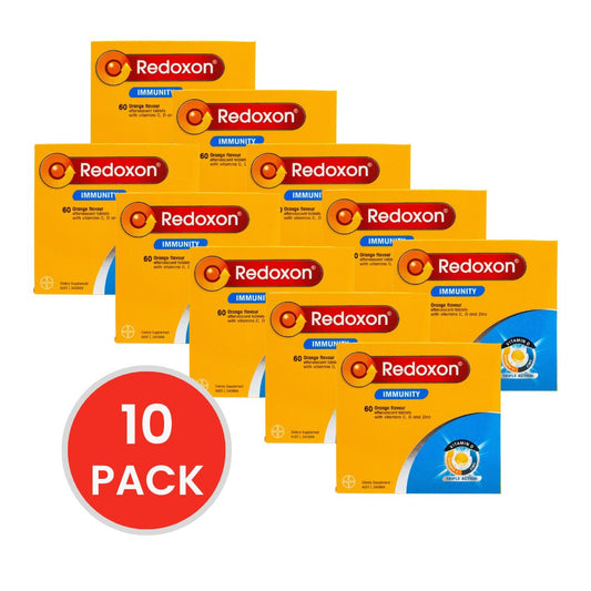 REDOXON PK4 x15 EFFERVESCENT TABLETS IMMUNITY WITH VITAMIN C, D AND ZINC ORANGE FLAVOUR (10x Pack)