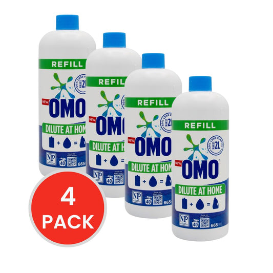 OMO 655mL DILUTE AT HOME REFILL LAUNDRY LIQUID (4x Pack)