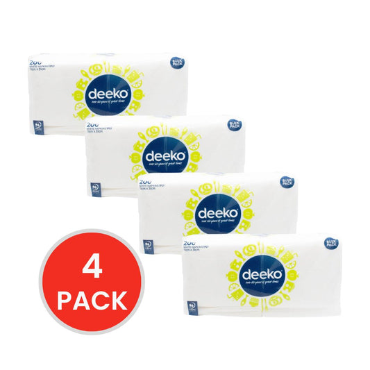 DEEKO PK200 NAPKINS 1 PLY 31cm x 31cm (4x Pack)