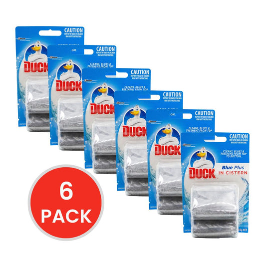 DUCK PK2 x 50g TOILET BLOCK IN CISTERN BLUE PLUS (6x Pack)