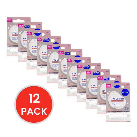 NIVEA 5.2g LIP MOISTURE PLUS HYALURON SHEER ROSE (12x Pack)