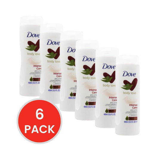 DOVE 400mL BODY LOTION BODY LOVE INTENSE CARE FOR VERY DRY SKIN (6x Pack)