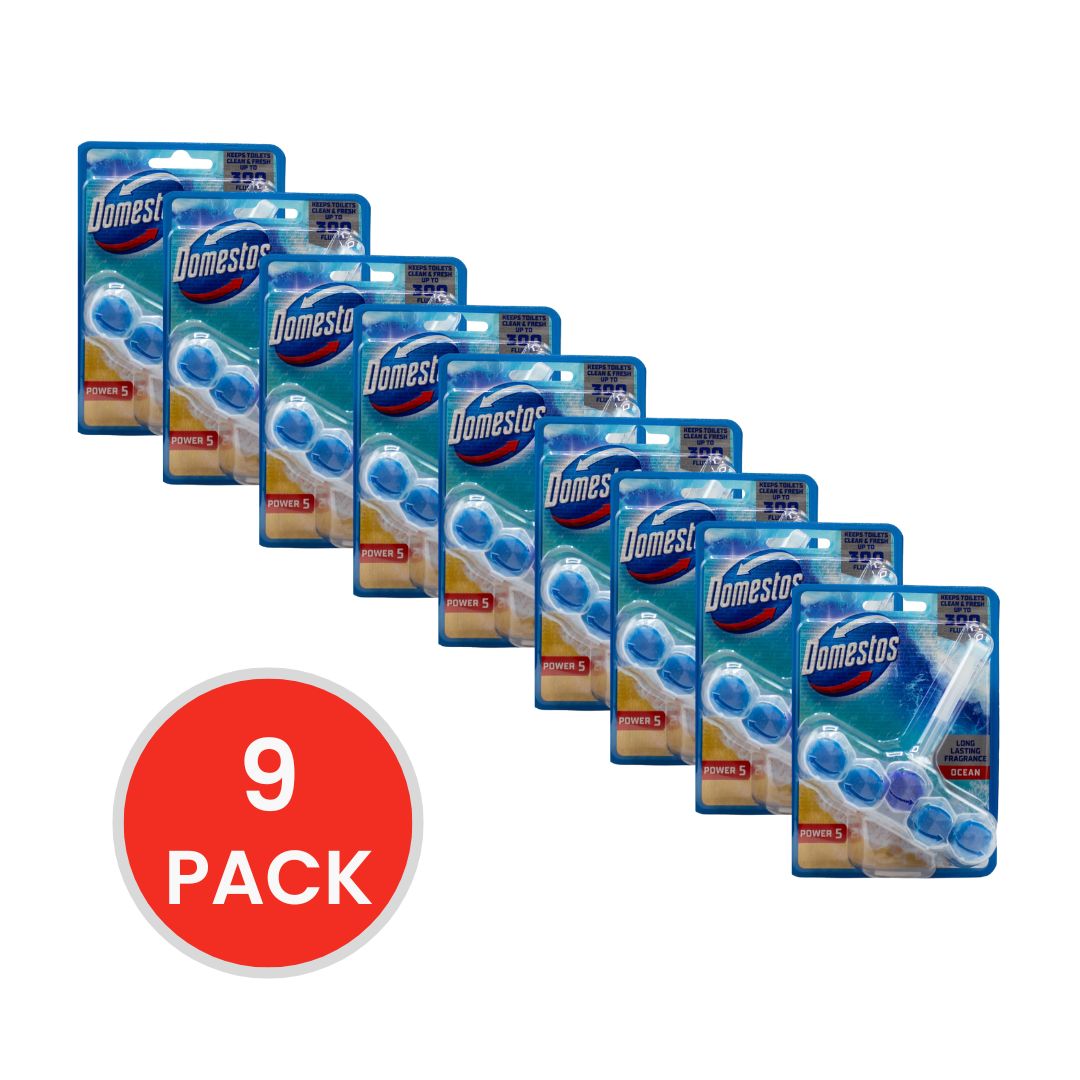 Domestos Power 5 Toilet Cage Cleaner Ocean 50g (9 Pack)