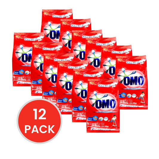 OMO 400g LAUNDRY DETERGENT POWDER ULTRA FAST CLEAN HAND WASH & TOP LOADER (12x Pack)