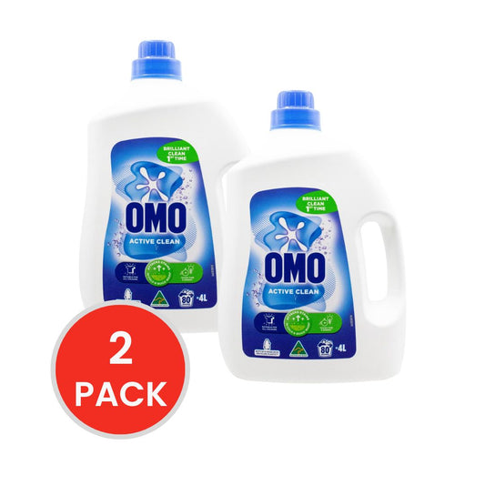 OMO 4l LAUNDRY LIQUID ACTIVE CLEAN ALL MACHINE TYPES (2x Pack)