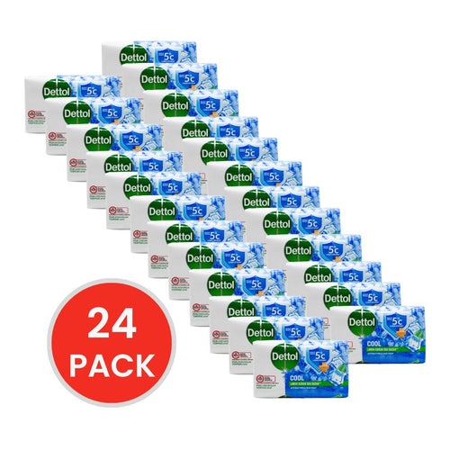 Dettol Antibacterial Soap Bar Cool Menthol & Eucalyptus 60g (24 Pack)