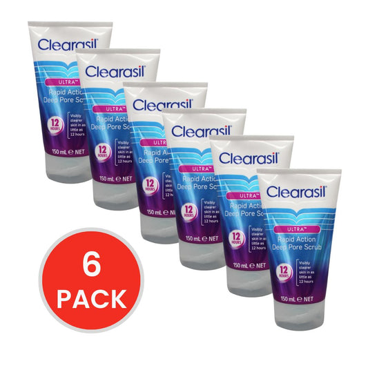 CLEARASIL 150mL ULTRA RAPID DEEP PORE SCRUB (6x Pack)