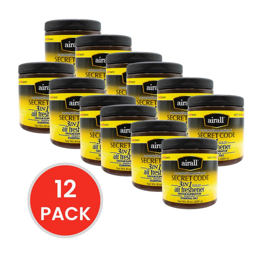 AIRALL 226g AIR FRESHENER SOLID 3 IN 1 ODOUR ELIMINATOR ESSENTIAL OILS A SCENTED IMPRESSION OF SECRET CODE (12x Pack)
