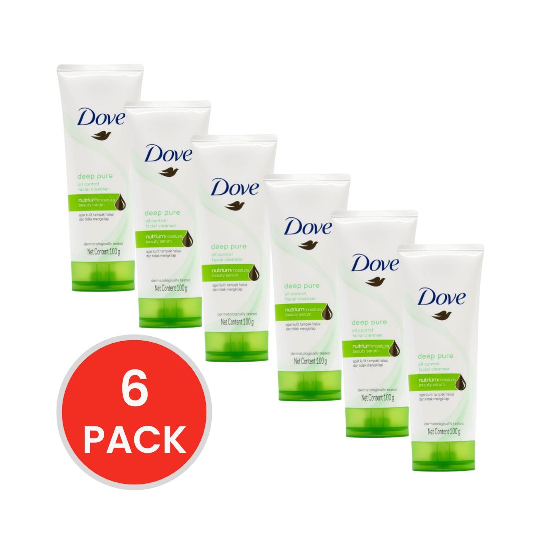 Dove Facial Cleanser Oil Control Deep Pure 100g (6 Pack)