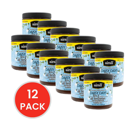 AIRALL 226g AIR FRESHENER SOLID 3 IN 1 ODOUR ELIMINATOR ESSENTIAL OILS A SCENTED IMPRESSION OF DAISY DAYS (12x Pack)