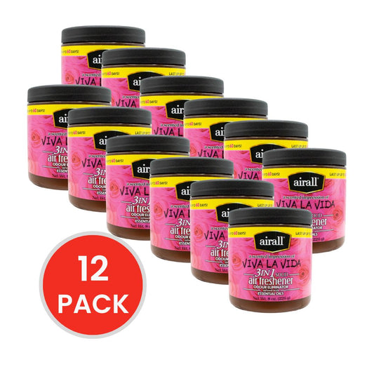 AIRALL 226g AIR FRESHENER SOLID 3 IN 1 ODOUR ELIMINATOR ESSENTIAL OILS A SCENTED IMPRESSION OF VIVA LA VIDA (12x Pack)