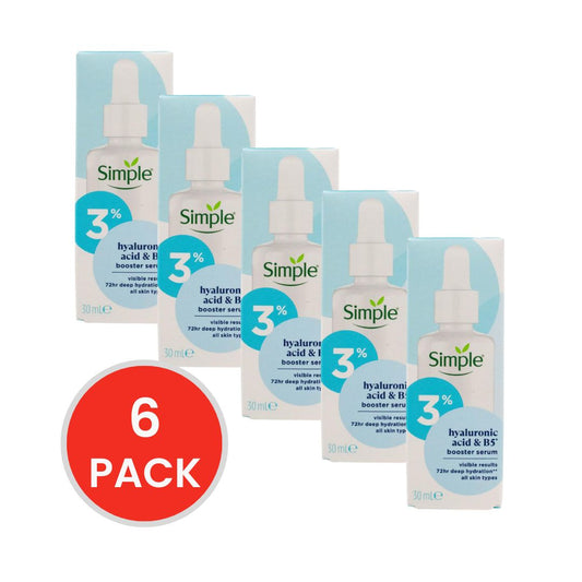 SIMPLE 30mL SERUM HYALURONIC ACID AND B5 3% ALL SKIN TYPES (5x Pack)