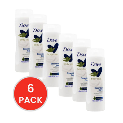 DOVE 400mL BODY LOTION BODY LOVE ESSENTIAL CARE FOR DRY SKIN (6x Pack)