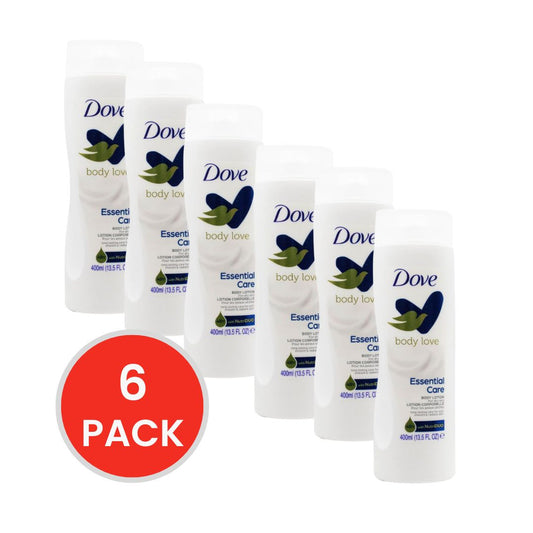 DOVE 400mL BODY LOTION BODY LOVE ESSENTIAL CARE FOR DRY SKIN (6x Pack)