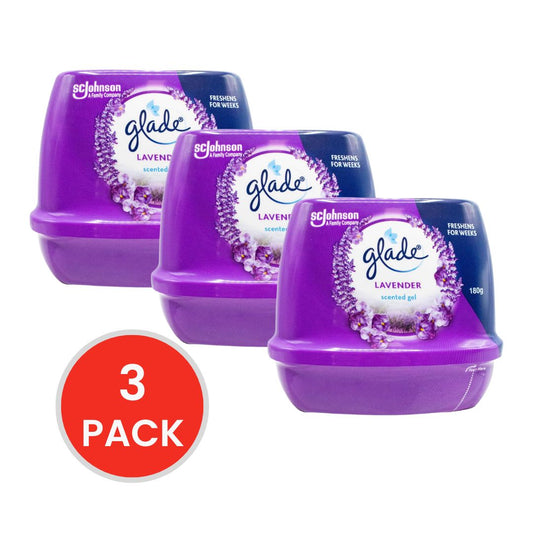 GLADE 180g AIR FRESHENER SCENTED GEL LAVENDER (3x Pack)