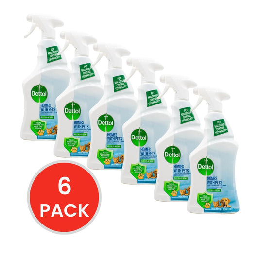 DETTOL 750mL MULTI PURPOSE CLEANER HOMES WITH PETS HELPS REMOVE PET MESS AND ODOUR (6x Pack)