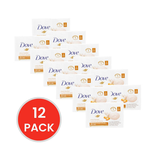 DOVE PK4 x90g BEAUTY BAR WITH SHEA BUTTER AND VANILLA SCENT (12x Pack)